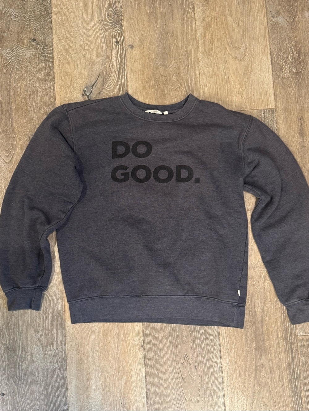 cotopaxi Charcoal Crewneck Sweatshirt with Black "DO GOOD." Print 0942